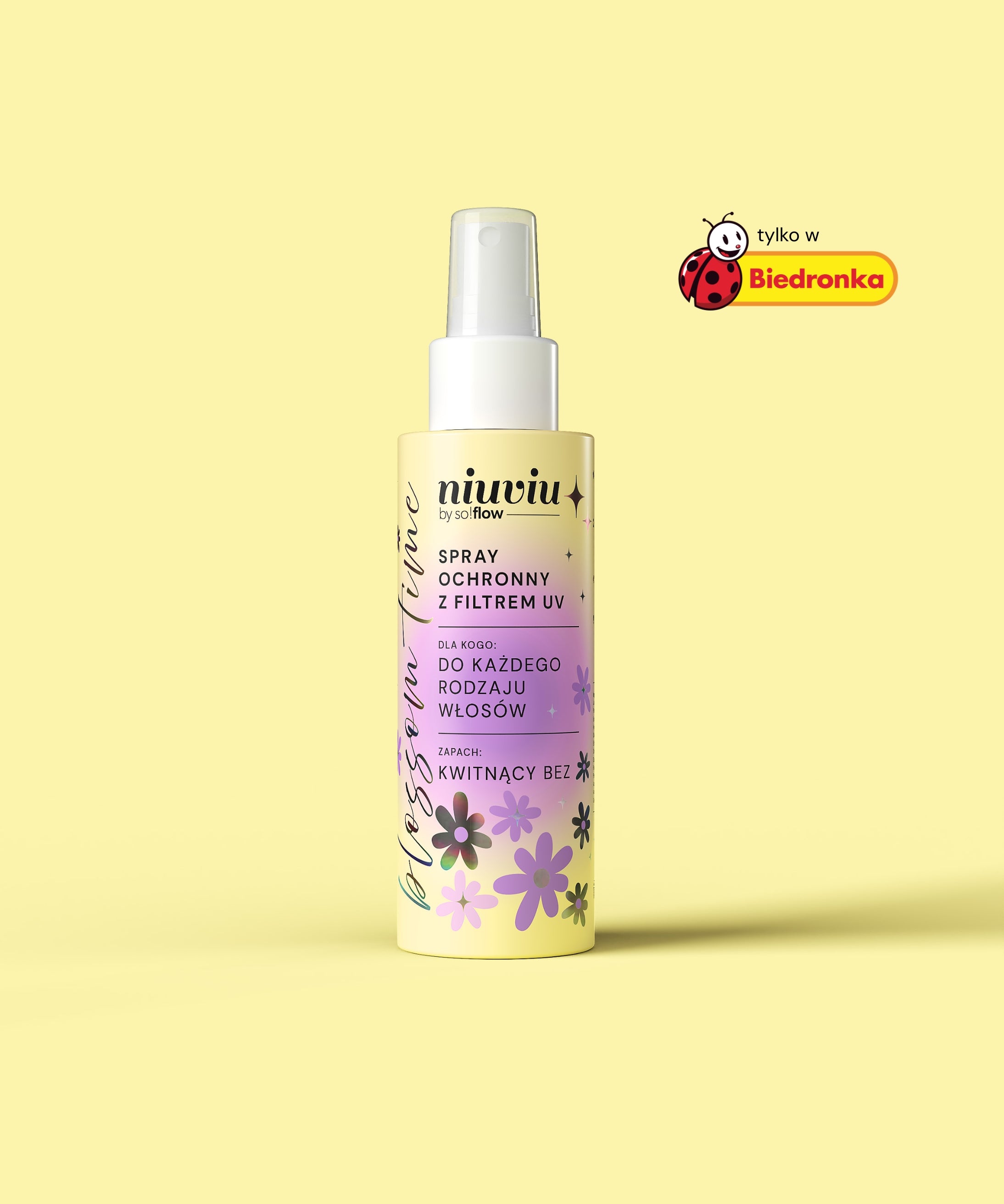 spray ochronny z filtrem UV o zapachu kwitnącego bzu